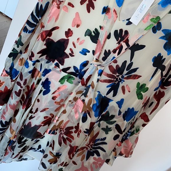 NWT Alice + Olivia Mini dress burn velvet with tie - Picture 6 of 10